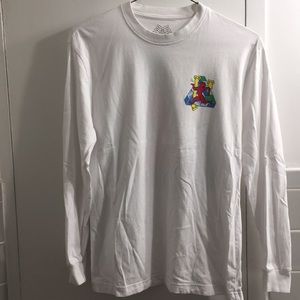 Palace Dancing Man Long Sleeve White Tee FW17